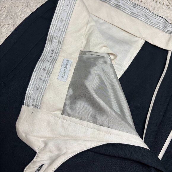 Zanella Bob Mens Blue Pure Virgin Wool Dress Pants Made in Italy Slacks 38x32 - Picture 6 of 11